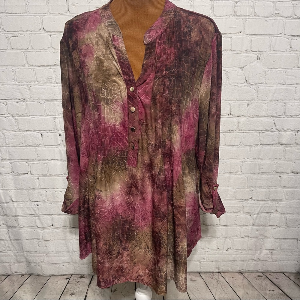Plus Size New Directions Tie Dye Top Size 3X